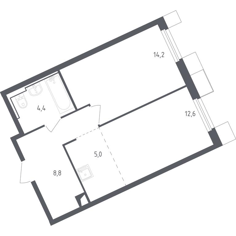 Apartment Sale, 44.91 sq. m. at Sputnik, Lipovoy Roschi Street, 1к4, derevnya Razdory, Odintsovskiy City District, Moscow Region, Russia #1 Apartment Sale, 44.91 sq. m. at Sputnik, Lipovoy Roschi Street, 1к4, derevnya Razdory, Odintsovskiy City District, Moscow Region, Russia #1