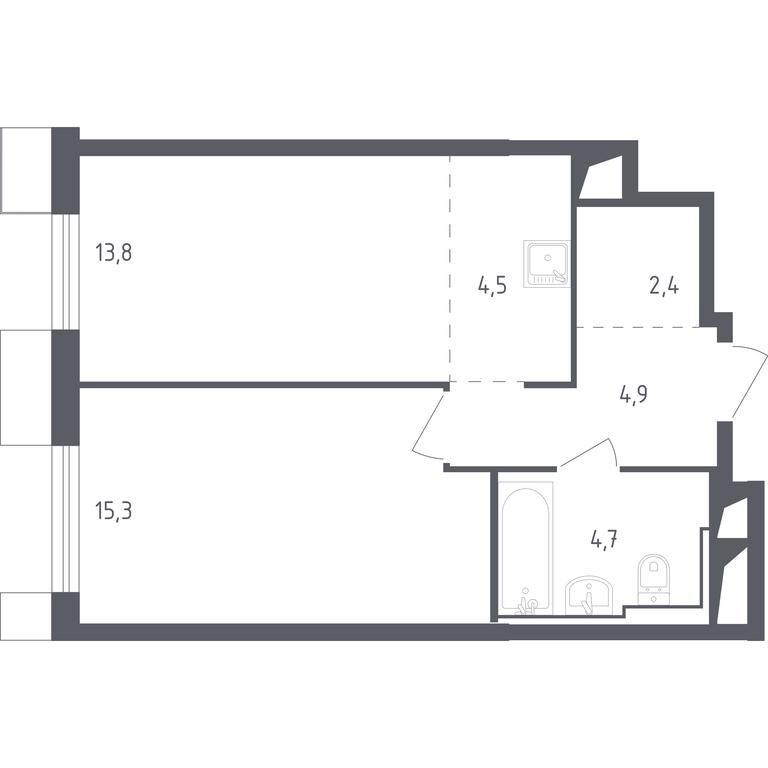 Apartment Sale, 45.6 sq. m. at Sputnik, Lipovoy Roschi Street, 1к4, derevnya Razdory, Odintsovskiy City District, Moscow Region, Russia #1 Apartment Sale, 45.6 sq. m. at Sputnik, Lipovoy Roschi Street, 1к4, derevnya Razdory, Odintsovskiy City District, Moscow Region, Russia #1