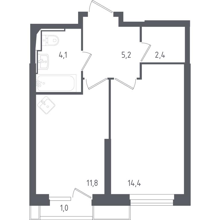 Apartment Sale, 39.06平方米 at Sputnik, Lipovoy Roschi Street, 1к4, derevnya Razdory, Odintsovskiy City District, Moscow Region, Russia #1 Apartment Sale, 39.06平方米 at Sputnik, Lipovoy Roschi Street, 1к4, derevnya Razdory, Odintsovskiy City District, Moscow Region, Russia #1