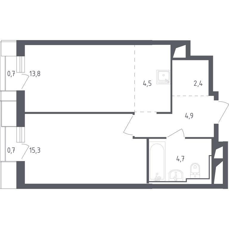 Apartment Sale, 46.97 sq. m. at Sputnik, Lipovoy Roschi Street, 1к4, derevnya Razdory, Odintsovskiy City District, Moscow Region, Russia #1 Apartment Sale, 46.97 sq. m. at Sputnik, Lipovoy Roschi Street, 1к4, derevnya Razdory, Odintsovskiy City District, Moscow Region, Russia #1