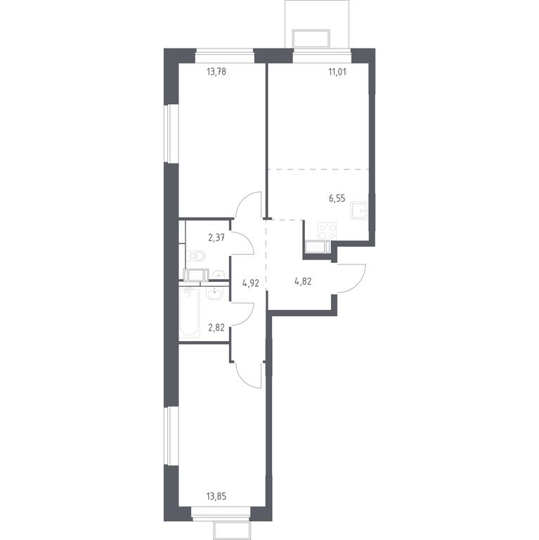1-BD Apartment Sale, 59.3 sq. m. at Alkhimovo, Ryazanovskoe Highway, 31к1, Moscow, Russia #1 1-BD Apartment Sale, 59.3 sq. m. at Alkhimovo, Ryazanovskoe Highway, 31к1, Moscow, Russia #1