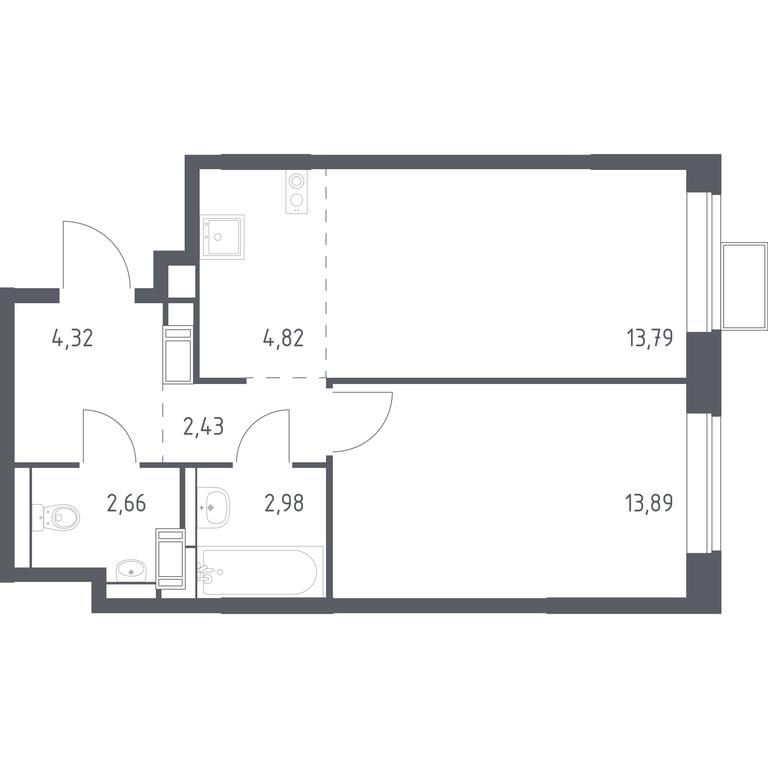 Apartment Sale, 43.9平方米 at Alkhimovo, Ryazanovskoe Highway, 31к1, Moscow, Russia #1 Apartment Sale, 43.9平方米 at Alkhimovo, Ryazanovskoe Highway, 31к1, Moscow, Russia #1