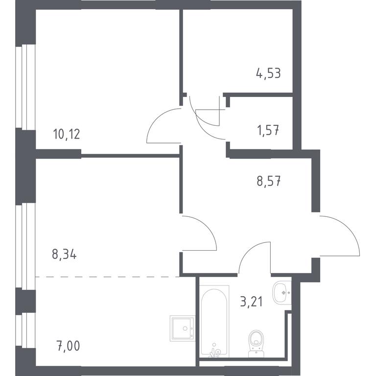 Apartment Sale, 42.4平方米 at Rublevskiy Kvartal, Laykovo Green Quarter, zhiloy kompleks Gorod-sobytiye Laykovo, selo Laykovo, Odintsovskiy City District, Moscow Region, Russia #1