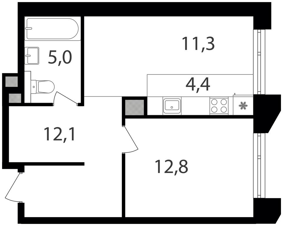 1-BD Apartment Sale, 45.6平方米 at Petrovskiy Park II, Stary Petrovsko-Razumovsky Drive, 1/23, Moscow, Russia #1 1-BD Apartment Sale, 45.6平方米 at Petrovskiy Park II, Stary Petrovsko-Razumovsky Drive, 1/23, Moscow, Russia #1