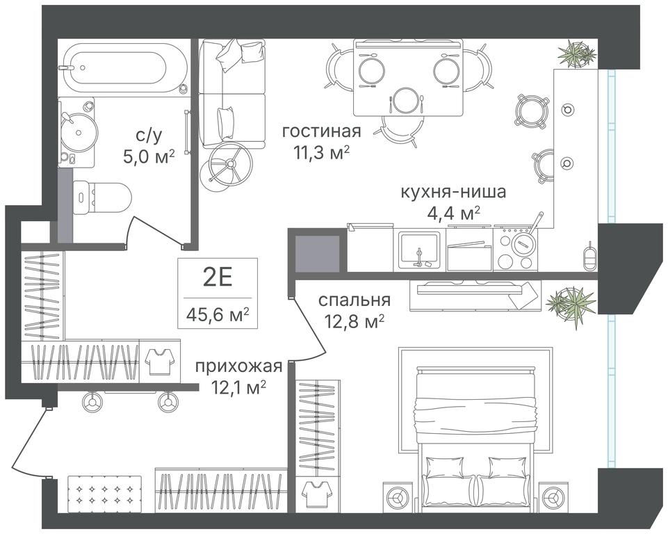 1-BD Apartment Sale, 45.6平方米 at Petrovskiy Park II, Stary Petrovsko-Razumovsky Drive, 1/23, Moscow, Russia #2 1-BD Apartment Sale, 45.6平方米 at Petrovskiy Park II, Stary Petrovsko-Razumovsky Drive, 1/23, Moscow, Russia #2
