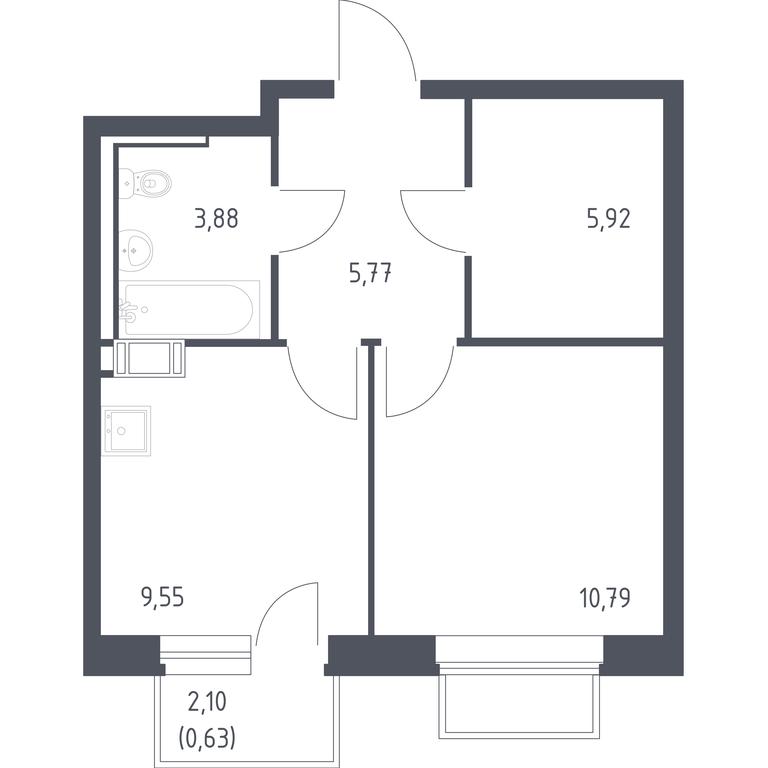 Apartment Sale, 36.3 sq. m. at Tomilino Park, 1-y kvartal, posyolok Zhilino-1, Lubertsy City District, Moscow Region, Russia #1 Apartment Sale, 36.3 sq. m. at Tomilino Park, 1-y kvartal, posyolok Zhilino-1, Lubertsy City District, Moscow Region, Russia #1