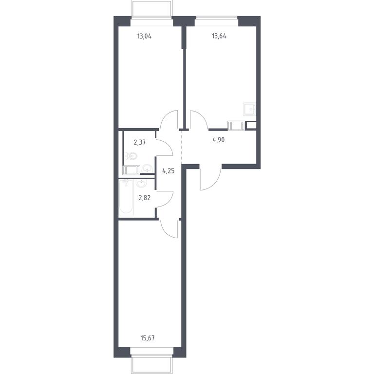 1-BD Apartment Sale, 56.3平方米 at Tomilino Park, 1-y kvartal, posyolok Zhilino-1, Lubertsy City District, Moscow Region, Russia #1 1-BD Apartment Sale, 56.3平方米 at Tomilino Park, 1-y kvartal, posyolok Zhilino-1, Lubertsy City District, Moscow Region, Russia #1
