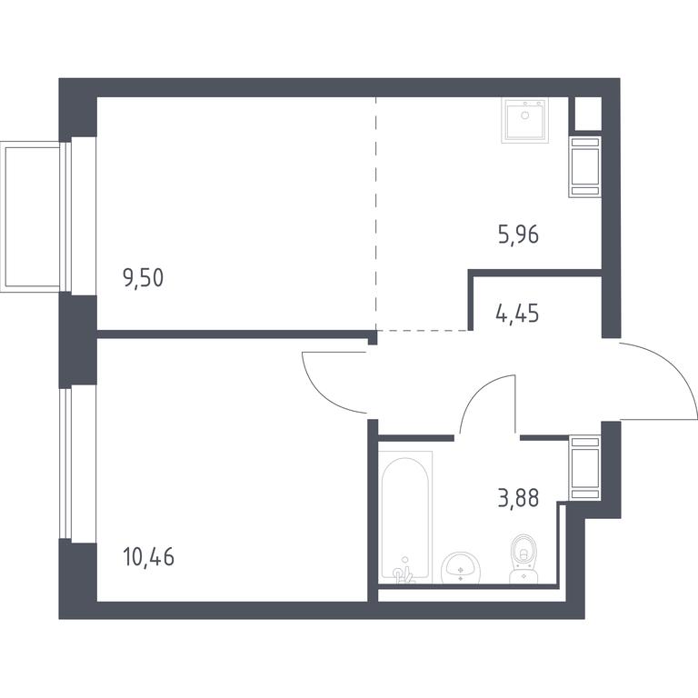 Apartment Sale, 34.3平方米 at Tomilino Park, 1-y kvartal, posyolok Zhilino-1, Lubertsy City District, Moscow Region, Russia #1 Apartment Sale, 34.3平方米 at Tomilino Park, 1-y kvartal, posyolok Zhilino-1, Lubertsy City District, Moscow Region, Russia #1