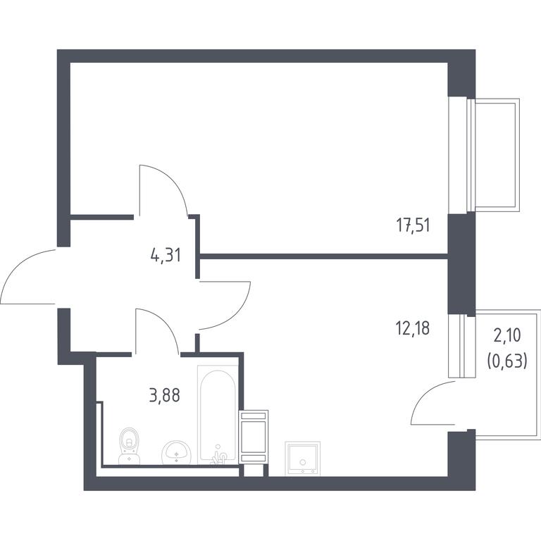 Apartment Sale, 38.1平方米 at Tomilino Park, 1-y kvartal, posyolok Zhilino-1, Lubertsy City District, Moscow Region, Russia #1 Apartment Sale, 38.1平方米 at Tomilino Park, 1-y kvartal, posyolok Zhilino-1, Lubertsy City District, Moscow Region, Russia #1