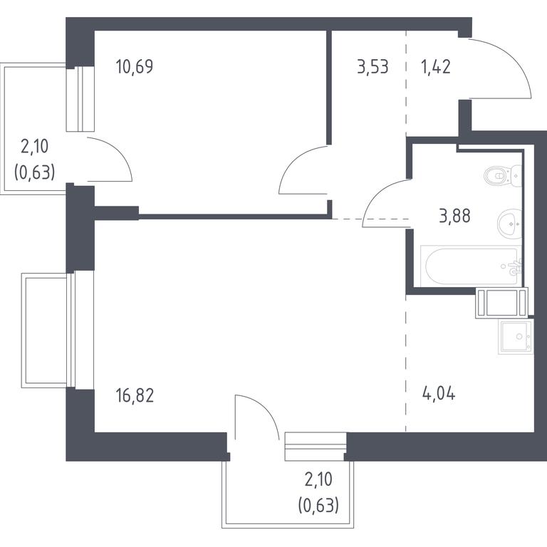 Apartment Sale, 41.6平方米 at Tomilino Park, 1-y kvartal, posyolok Zhilino-1, Lubertsy City District, Moscow Region, Russia #1 Apartment Sale, 41.6平方米 at Tomilino Park, 1-y kvartal, posyolok Zhilino-1, Lubertsy City District, Moscow Region, Russia #1