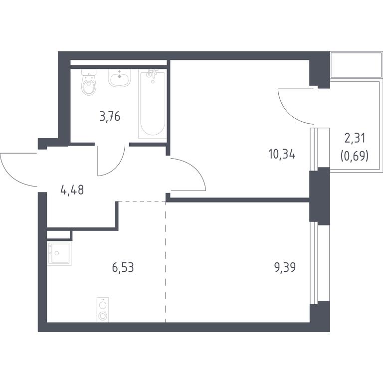 Apartment Sale, 35.19平方米 at Kvartal Marino, kvartal № 175, 1с1, Filimonkovskoye Municipal Formation, Moscow, Russia #1 Apartment Sale, 35.19平方米 at Kvartal Marino, kvartal № 175, 1с1, Filimonkovskoye Municipal Formation, Moscow, Russia #1