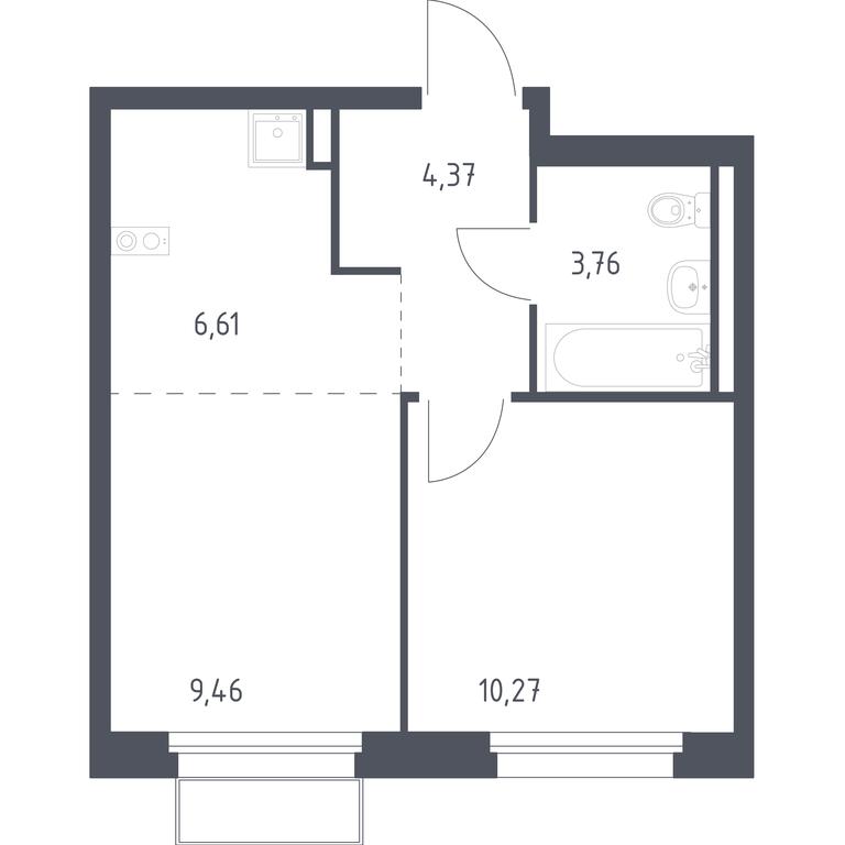 Apartment Sale, 34.47 sq. m. at Kvartal Marino, kvartal № 175, 1с1, Filimonkovskoye Municipal Formation, Moscow, Russia #1