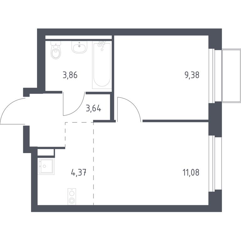 Apartment Sale, 32.33平方米 at Kvartal Marino, kvartal № 175, 1с1, Filimonkovskoye Municipal Formation, Moscow, Russia #1 Apartment Sale, 32.33平方米 at Kvartal Marino, kvartal № 175, 1с1, Filimonkovskoye Municipal Formation, Moscow, Russia #1