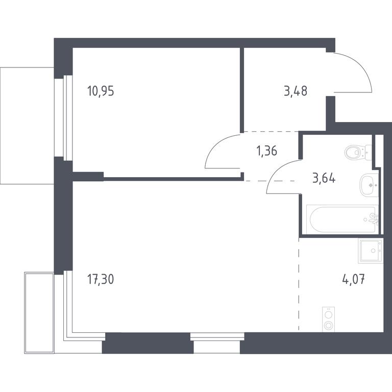 Apartment Sale, 40.8平方米 at Kvartal Marino, kvartal № 175, 1с1, Filimonkovskoye Municipal Formation, Moscow, Russia #1 Apartment Sale, 40.8平方米 at Kvartal Marino, kvartal № 175, 1с1, Filimonkovskoye Municipal Formation, Moscow, Russia #1