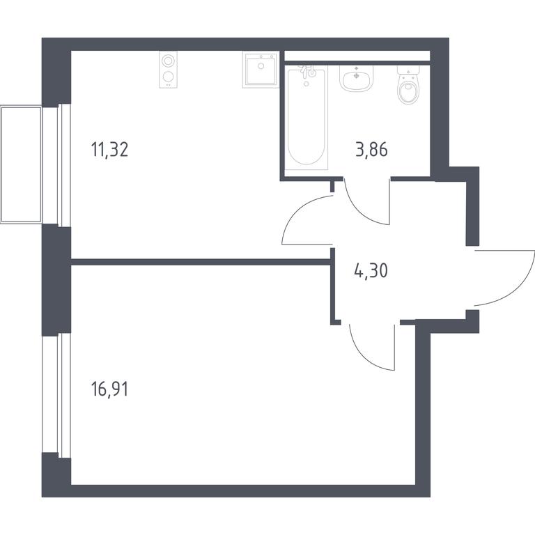 Apartment Sale, 36.39平方米 at Kvartal Marino, kvartal № 175, 1с1, Filimonkovskoye Municipal Formation, Moscow, Russia #1 Apartment Sale, 36.39平方米 at Kvartal Marino, kvartal № 175, 1с1, Filimonkovskoye Municipal Formation, Moscow, Russia #1
