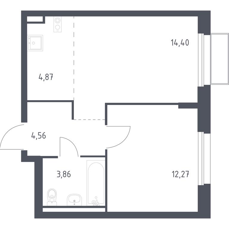 Apartment Sale, 39.96平方米 at Kvartal Marino, kvartal № 175, 1с1, Filimonkovskoye Municipal Formation, Moscow, Russia #1 Apartment Sale, 39.96平方米 at Kvartal Marino, kvartal № 175, 1с1, Filimonkovskoye Municipal Formation, Moscow, Russia #1