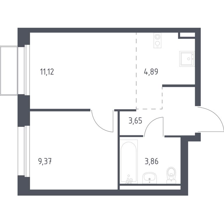 Apartment Sale, 32.89平方米 at Kvartal Marino, kvartal № 175, 1с1, Filimonkovskoye Municipal Formation, Moscow, Russia #1