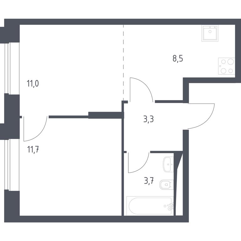 Apartment Sale, 38.19平方米 at Vereiskaya 41, Vereyskaya Street, 41, Moscow, Russia #1