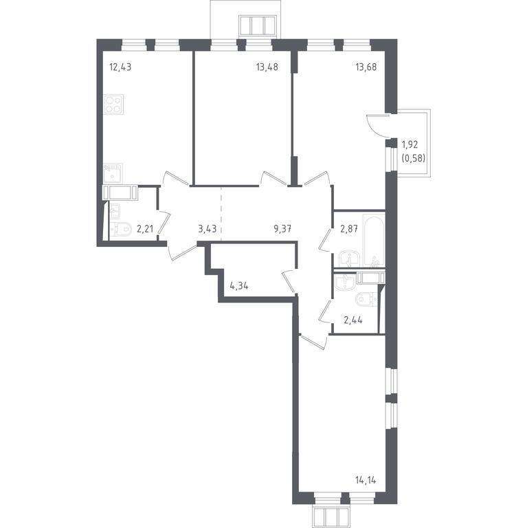 2-BD Apartment Sale, 77.9 sq. m. at Gorki Park, Shkolnaya ulitsa, 2, derevnya Korobovo, Leninskiy City District, Moscow Region, Russia #1 2-BD Apartment Sale, 77.9 sq. m. at Gorki Park, Shkolnaya ulitsa, 2, derevnya Korobovo, Leninskiy City District, Moscow Region, Russia #1