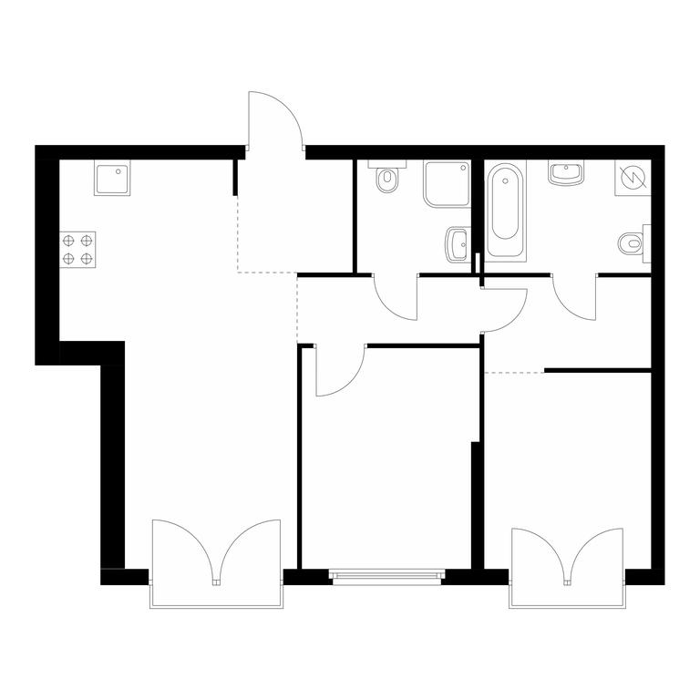 2-BD Apartment Sale, 60.9平方米 at Barklaya 6, Barklaya Street, 6, Moscow, Russia #1