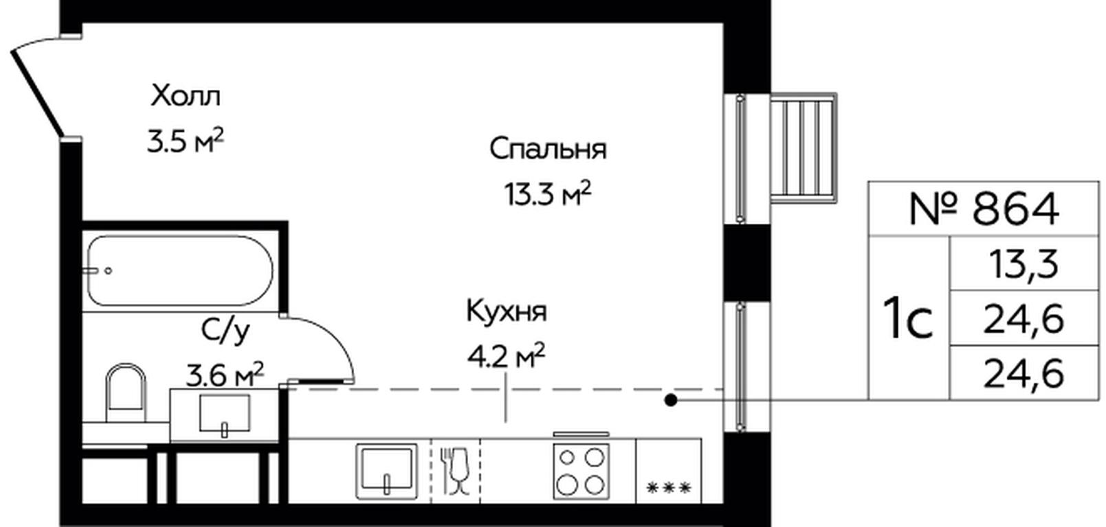 Apartment Sale, 24.6平方米 at Eko Bunino, prospekt Kuprina, 34к1, Sosenskoye Settlement, Moscow, Russia #1
