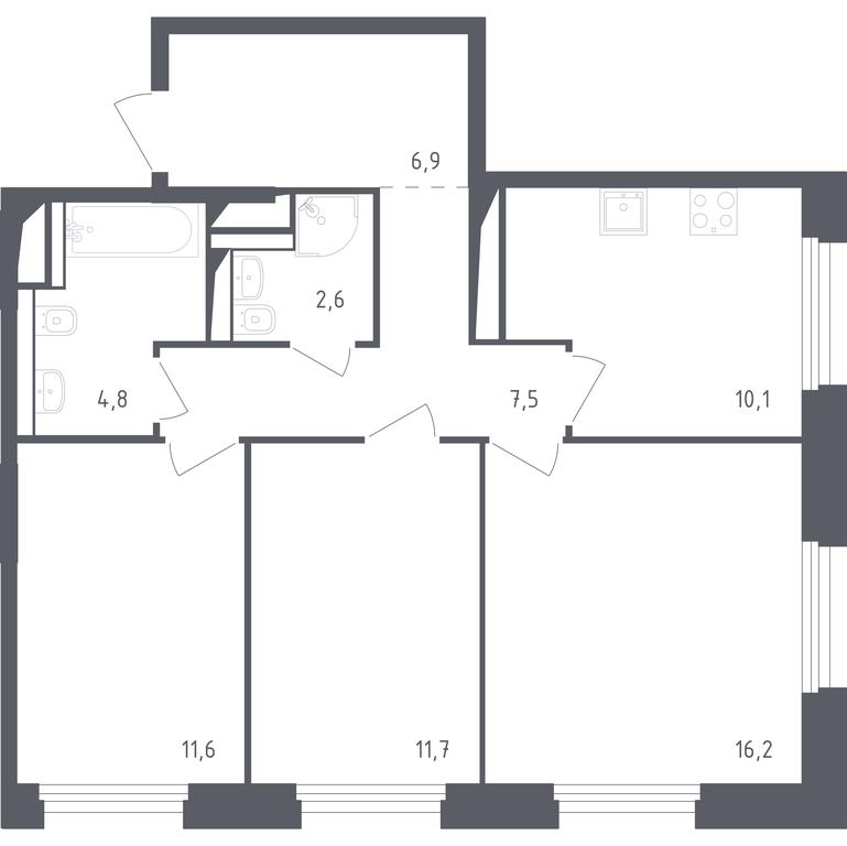 2-BD Apartment Sale, 69.5 sq. m. at Zareche Park, Zarechnaya ulitsa, 25с1, rabochiy posyolok Zarechye, Odintsovskiy City District, Moscow Region, Russia #1 2-BD Apartment Sale, 69.5 sq. m. at Zareche Park, Zarechnaya ulitsa, 25с1, rabochiy posyolok Zarechye, Odintsovskiy City District, Moscow Region, Russia #1