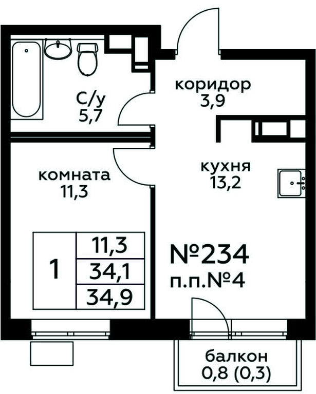 Apartment Sale, 34.9平方米 at Tsvetochnye Poliany, kvartal № 23, Filimonkovskoye Municipal Formation, Moscow, Russia #1 Apartment Sale, 34.9平方米 at Tsvetochnye Poliany, kvartal № 23, Filimonkovskoye Municipal Formation, Moscow, Russia #1