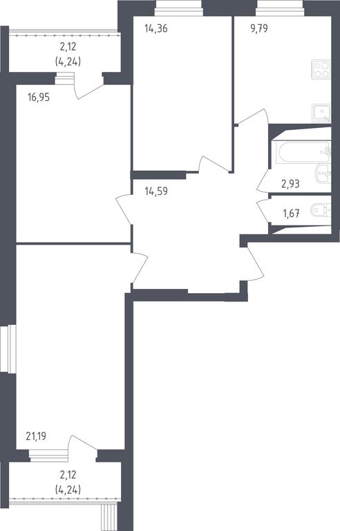 Продажа 2-комн. квартиры, 84,6 м² в ЖК «Егорово Парк», 1-й квартал, посёлок Жилино-1, городской округ Люберцы, Московская область, Россия #1