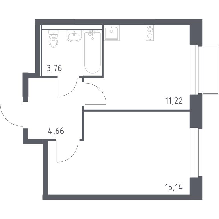 Apartment Sale, 34.78平方米 at Kvartal Marino, kvartal № 175, 1с1, Filimonkovskoye Municipal Formation, Moscow, Russia #1 Apartment Sale, 34.78平方米 at Kvartal Marino, kvartal № 175, 1с1, Filimonkovskoye Municipal Formation, Moscow, Russia #1