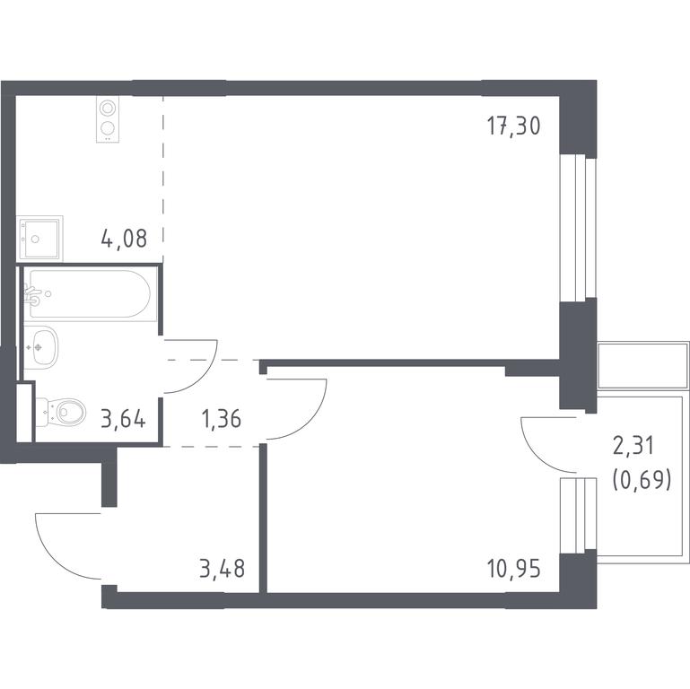 Apartment Sale, 41.5平方米 at Kvartal Marino, kvartal № 175, 1с1, Filimonkovskoye Municipal Formation, Moscow, Russia #1 Apartment Sale, 41.5平方米 at Kvartal Marino, kvartal № 175, 1с1, Filimonkovskoye Municipal Formation, Moscow, Russia #1