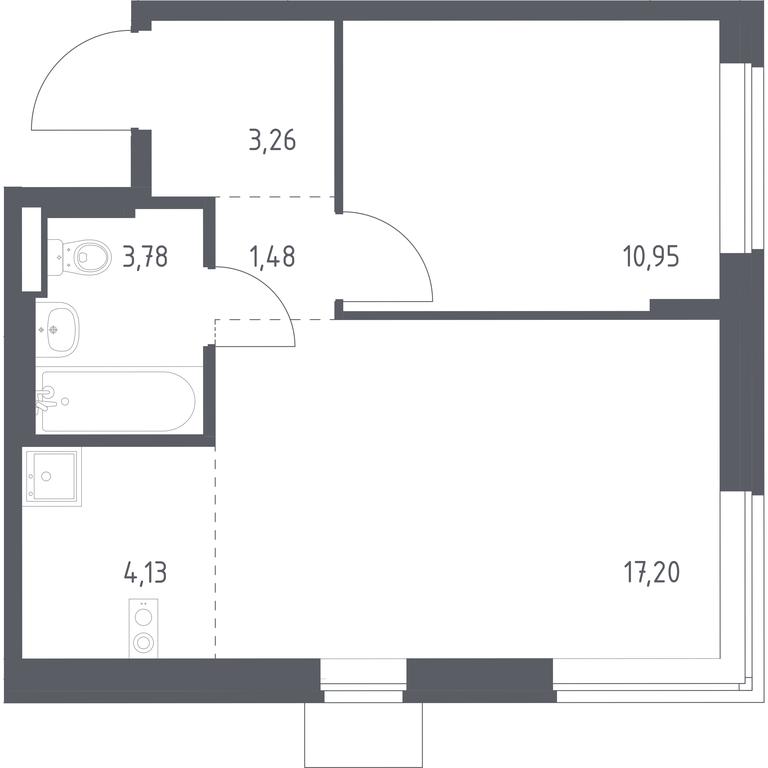 Apartment Sale, 40.8 sq. m. at Podolskie Kvartaly, zhiloy kompleks Podolskiye Kvartaly, Ryazanovskoe Settlement, Moscow, Russia #1