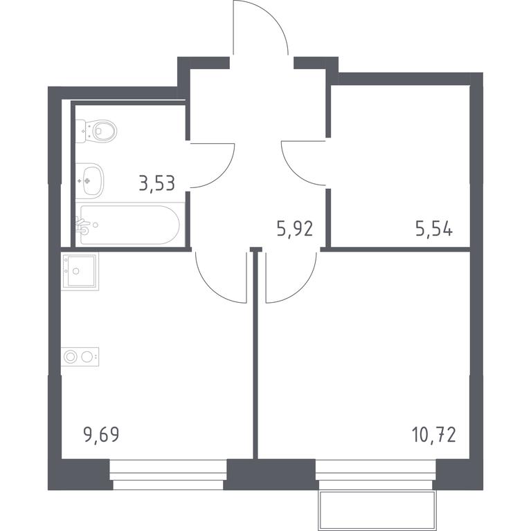 Apartment Sale, 35.4平方米 at Kvartal Marino, kvartal № 175, 1с1, Filimonkovskoye Municipal Formation, Moscow, Russia #1