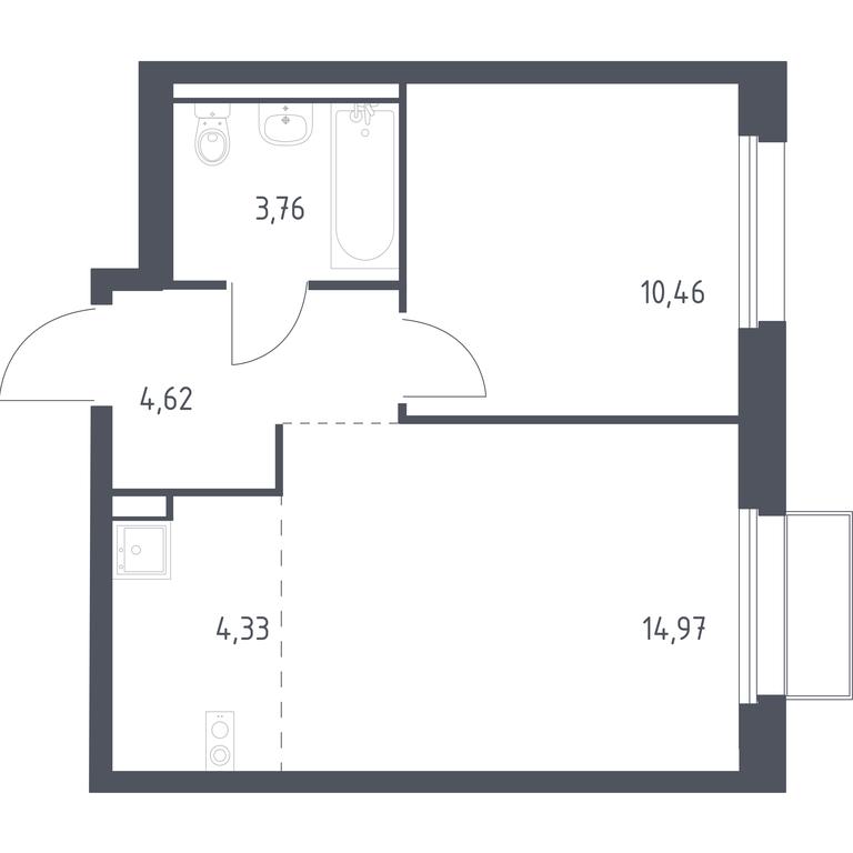 Apartment Sale, 38.14 sq. m. at Kvartal Marino, kvartal № 175, 1с1, Filimonkovskoye Municipal Formation, Moscow, Russia #1