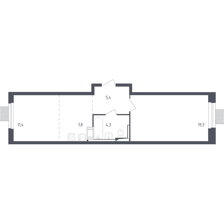 Apartment Sale, 47.4 sq. m. at Mytishchi Park, Silikatnaya ulitsa, 41к3, Mytischi, Moscow Region, Russia #1