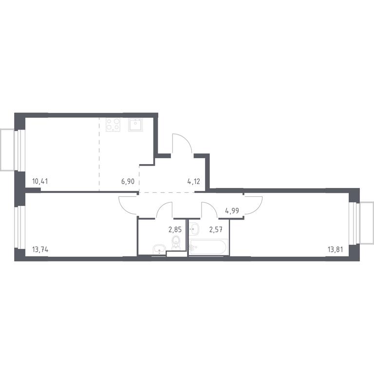 1-BD Apartment Sale, 59.39 sq. m. at Kvartal Marino, kvartal № 175, 1с1, Filimonkovskoye Municipal Formation, Moscow, Russia #1 1-BD Apartment Sale, 59.39 sq. m. at Kvartal Marino, kvartal № 175, 1с1, Filimonkovskoye Municipal Formation, Moscow, Russia #1