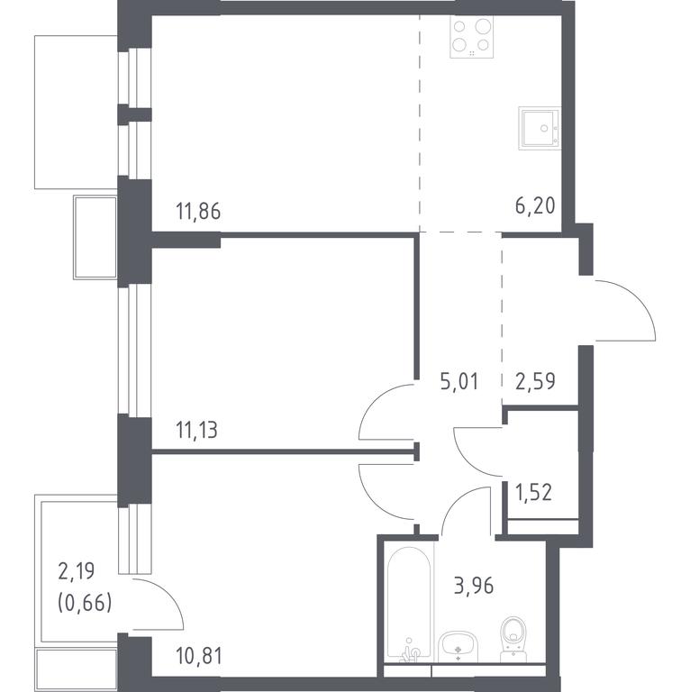 1-BD Apartment Sale, 53.74 sq. m. at Novoe Vidnoe, Kalinovka Village, Leninskiy City District, Moscow Region, Russia #1 1-BD Apartment Sale, 53.74 sq. m. at Novoe Vidnoe, Kalinovka Village, Leninskiy City District, Moscow Region, Russia #1