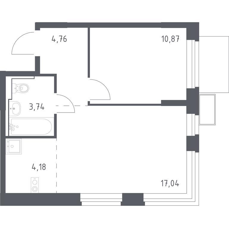 Apartment Sale, 40.59 sq. m. at Novoe Vidnoe, Kalinovka Village, Leninskiy City District, Moscow Region, Russia #1