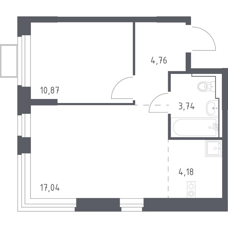 Apartment Sale, 40.59 sq. m. at Novoe Vidnoe, Kalinovka Village, Leninskiy City District, Moscow Region, Russia #1