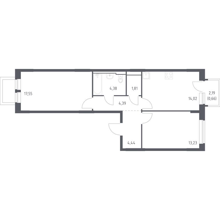 1-BD Apartment Sale, 60.48 sq. m. at Novoe Vidnoe, Kalinovka Village, Leninskiy City District, Moscow Region, Russia #1 1-BD Apartment Sale, 60.48 sq. m. at Novoe Vidnoe, Kalinovka Village, Leninskiy City District, Moscow Region, Russia #1