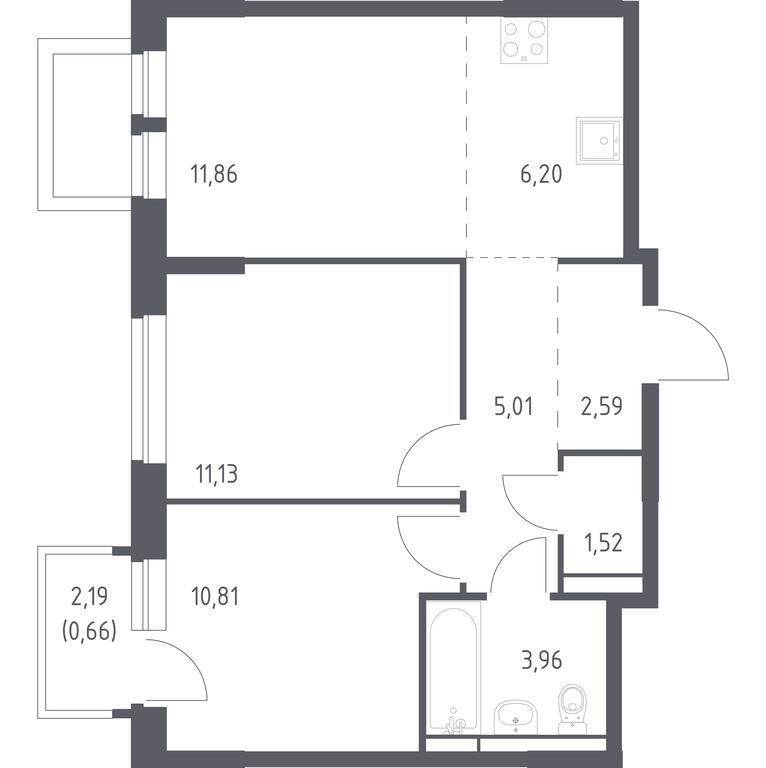 1-BD Apartment Sale, 53.74 sq. m. at Novoe Vidnoe, Kalinovka Village, Leninskiy City District, Moscow Region, Russia #1 1-BD Apartment Sale, 53.74 sq. m. at Novoe Vidnoe, Kalinovka Village, Leninskiy City District, Moscow Region, Russia #1