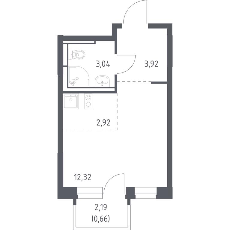 Apartment Sale, 22.86 sq. m. at Novoe Vidnoe, Kalinovka Village, Leninskiy City District, Moscow Region, Russia #1 Apartment Sale, 22.86 sq. m. at Novoe Vidnoe, Kalinovka Village, Leninskiy City District, Moscow Region, Russia #1