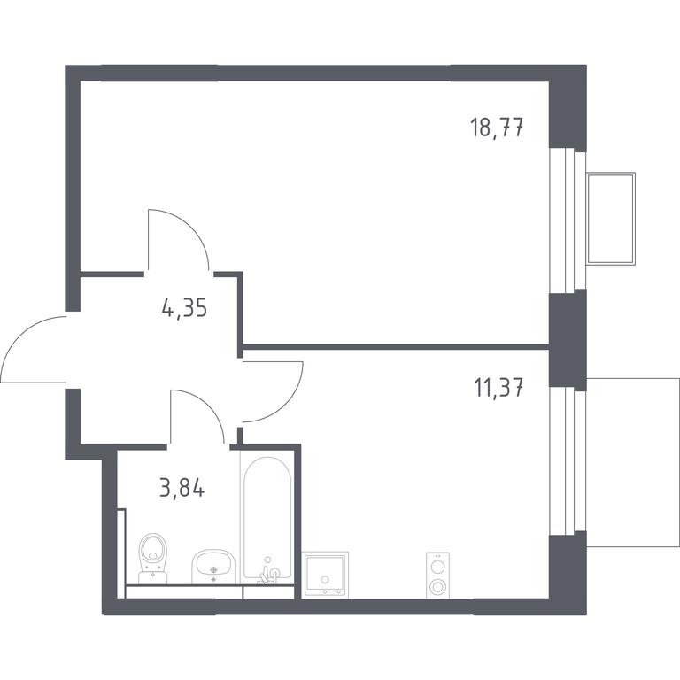 Apartment Sale, 38.33 sq. m. at Novoe Vidnoe, Kalinovka Village, Leninskiy City District, Moscow Region, Russia #1 Apartment Sale, 38.33 sq. m. at Novoe Vidnoe, Kalinovka Village, Leninskiy City District, Moscow Region, Russia #1