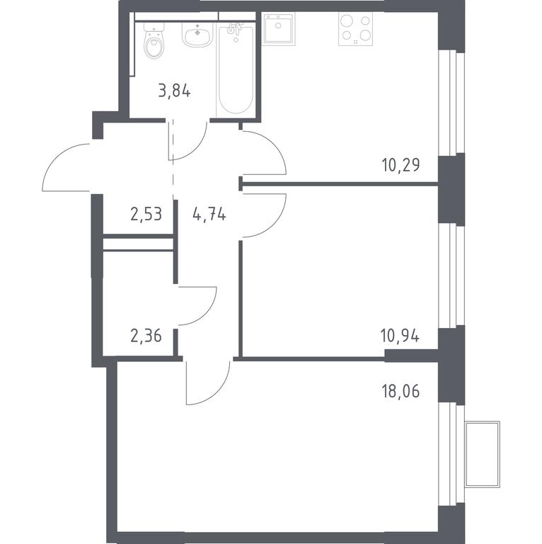 1-BD Apartment Sale, 52.76 sq. m. at Novoe Vidnoe, Kalinovka Village, Leninskiy City District, Moscow Region, Russia #1 1-BD Apartment Sale, 52.76 sq. m. at Novoe Vidnoe, Kalinovka Village, Leninskiy City District, Moscow Region, Russia #1