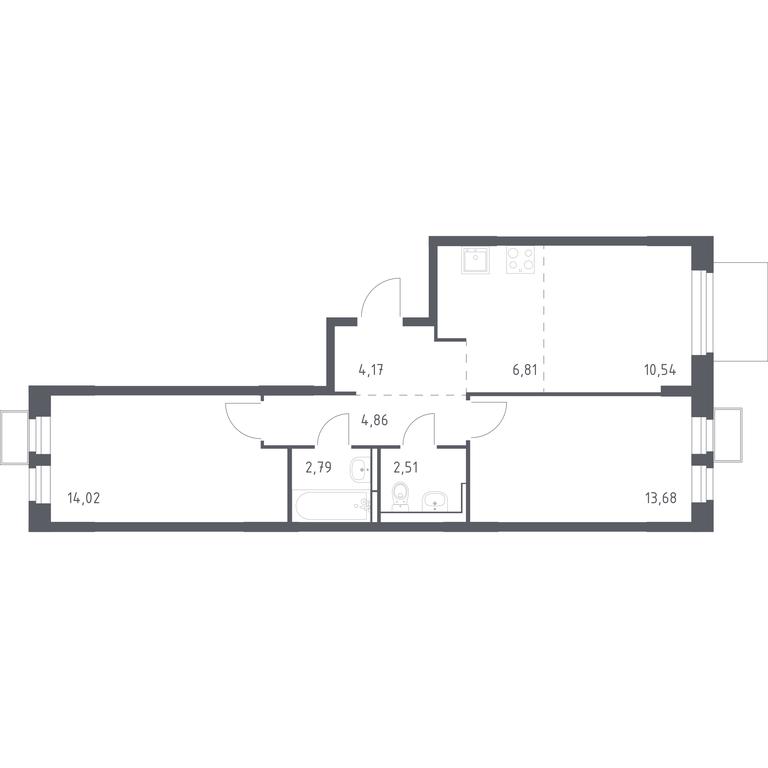 1-BD Apartment Sale, 59.38 sq. m. at Novoe Vidnoe, Kalinovka Village, Leninskiy City District, Moscow Region, Russia #1 1-BD Apartment Sale, 59.38 sq. m. at Novoe Vidnoe, Kalinovka Village, Leninskiy City District, Moscow Region, Russia #1