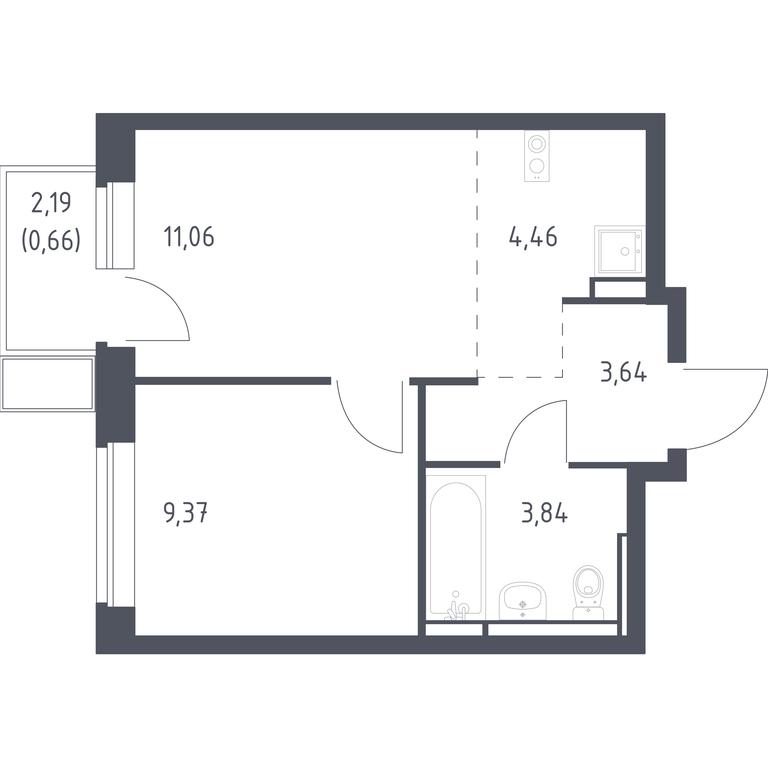 Apartment Sale, 33.03 sq. m. at Novoe Vidnoe, Kalinovka Village, Leninskiy City District, Moscow Region, Russia #1 Apartment Sale, 33.03 sq. m. at Novoe Vidnoe, Kalinovka Village, Leninskiy City District, Moscow Region, Russia #1