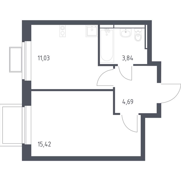 Apartment Sale, 34.98 sq. m. at Novoe Vidnoe, Kalinovka Village, Leninskiy City District, Moscow Region, Russia #1 Apartment Sale, 34.98 sq. m. at Novoe Vidnoe, Kalinovka Village, Leninskiy City District, Moscow Region, Russia #1