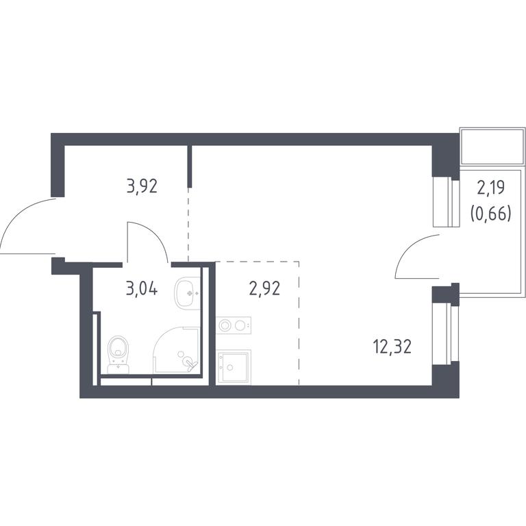 Apartment Sale, 22.86 sq. m. at Novoe Vidnoe, Kalinovka Village, Leninskiy City District, Moscow Region, Russia #1