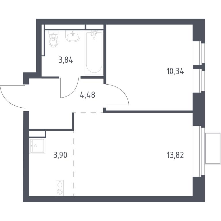 Apartment Sale, 36.38 sq. m. at Novoe Vidnoe, Kalinovka Village, Leninskiy City District, Moscow Region, Russia #1 Apartment Sale, 36.38 sq. m. at Novoe Vidnoe, Kalinovka Village, Leninskiy City District, Moscow Region, Russia #1