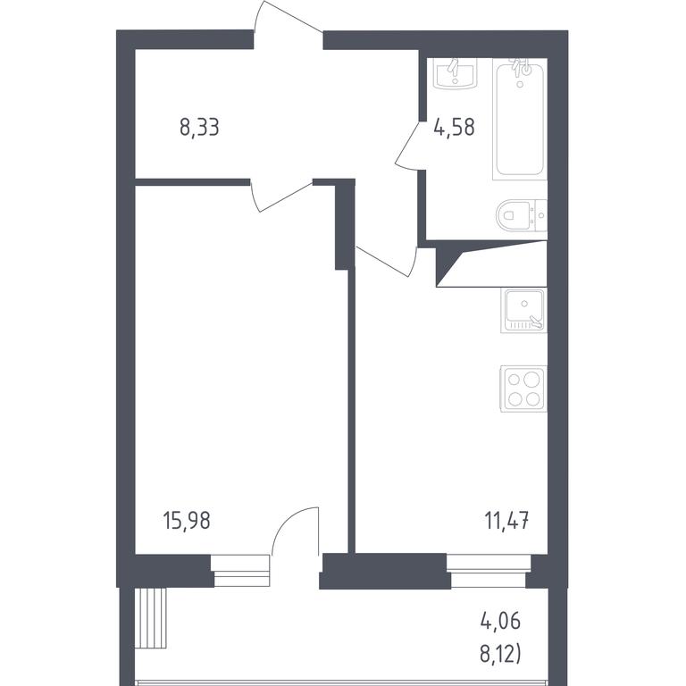 Apartment Sale, 44.42 sq. m. at Egorovo Park, 1-y kvartal, posyolok Zhilino-1, Lubertsy City District, Moscow Region, Russia #1