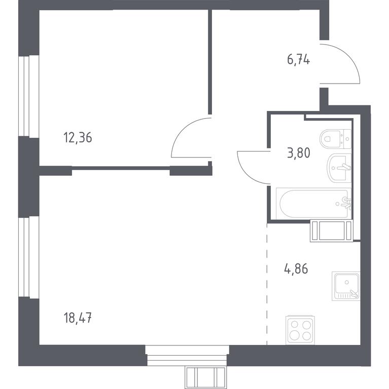 Apartment Sale, 46.2 sq. m. at Tomilino Park, 1-y kvartal, posyolok Zhilino-1, Lubertsy City District, Moscow Region, Russia #2 Apartment Sale, 46.2 sq. m. at Tomilino Park, 1-y kvartal, posyolok Zhilino-1, Lubertsy City District, Moscow Region, Russia #2